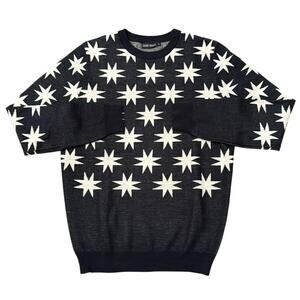 Antony Morato Men's Wool Blend Crewneck Knitwear Black White Size M